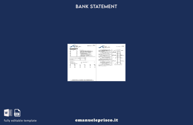 modello di pagine di parole dell'estratto conto della Federal Credit Union delle